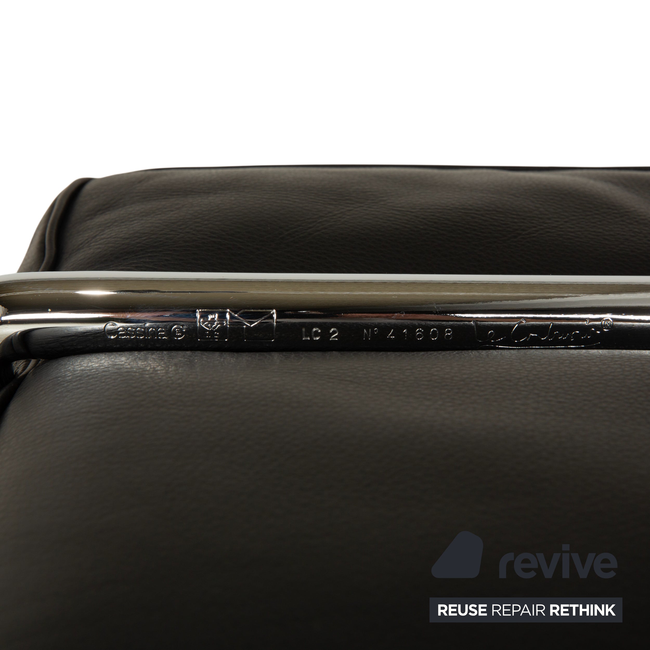 Cassina LC 2 Leder Dreisitzer Zweisitzer Schwarz Sofa Le Corbusier