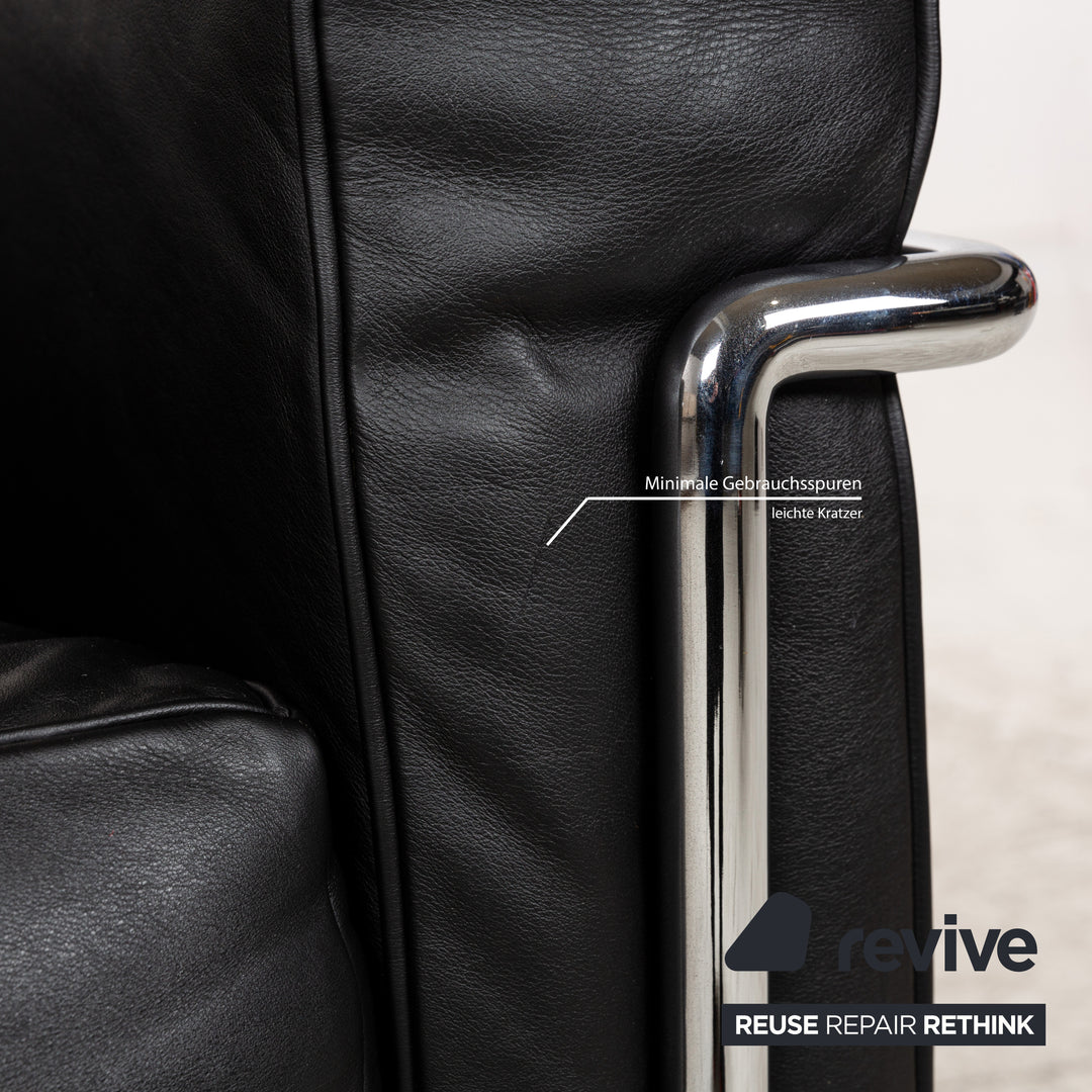 Cassina LC 2 Leder Sessel Schwarz
