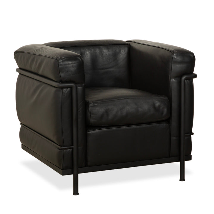Fauteuil Cassina LC 2 en cuir noir