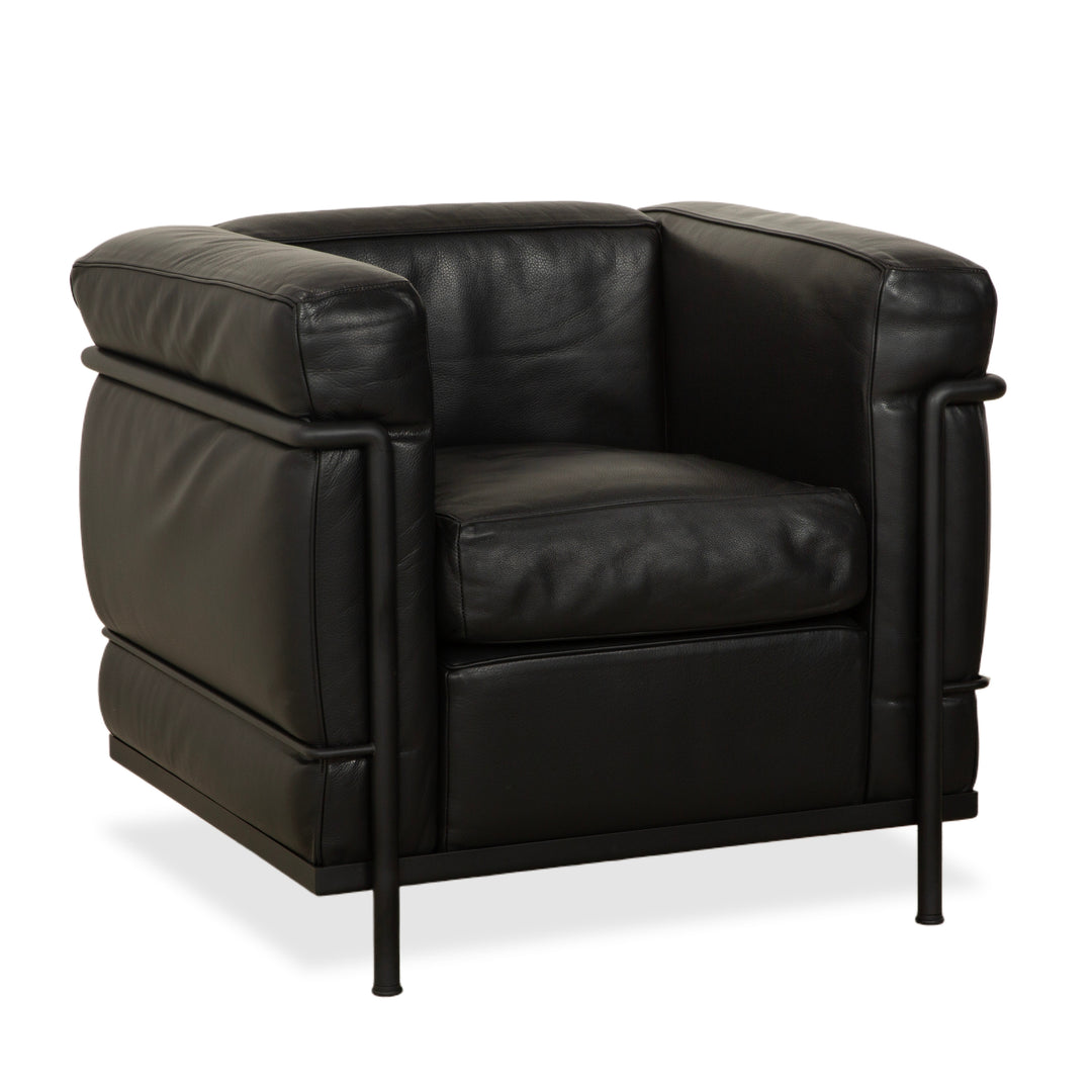 Cassina LC 2 Leather Armchair Black