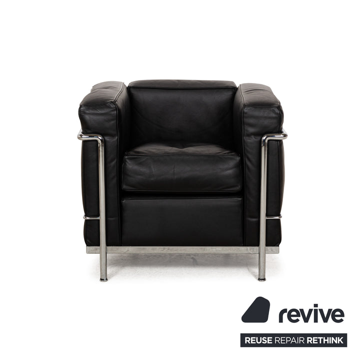 Cassina LC 2 Leder Sessel Schwarz