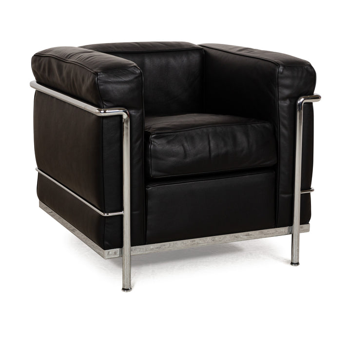 Cassina LC 2 Leder Sessel Schwarz