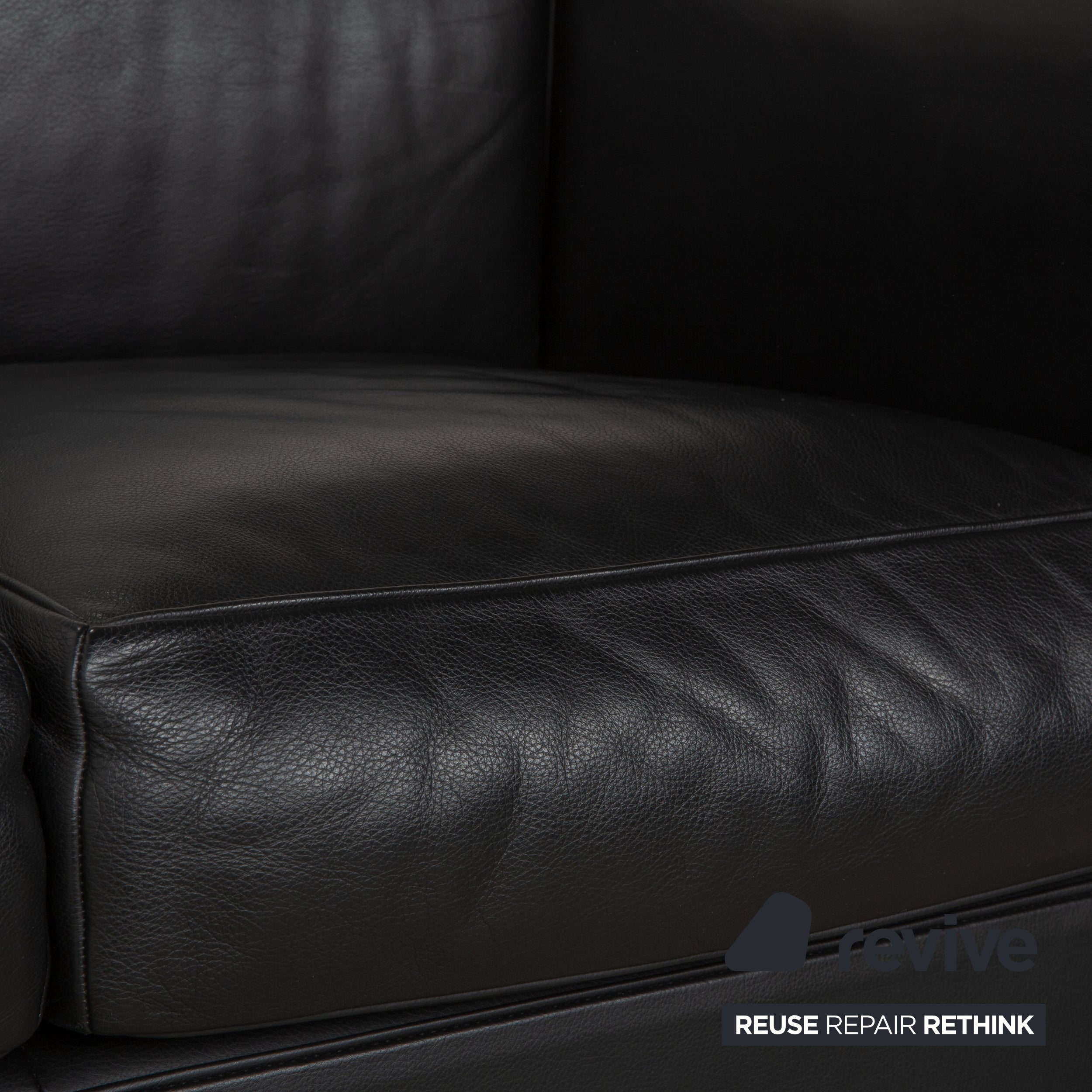 Cassina LC 2 Leder Sofa Schwarz Zweisitzer Le Corbusier Chrom