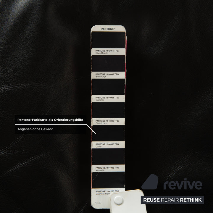 Canapé deux places en cuir noir Cassina LC 2, style Le Corbusier chromé