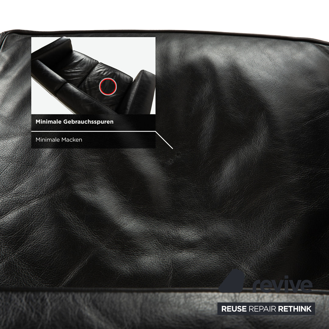 Cassina LC 2 Leder Sofa Schwarz Zweisitzer Le Corbusier Chrom