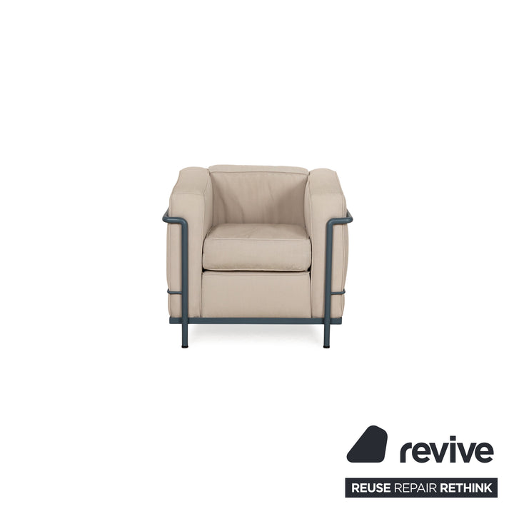 Cassina LC 2 Stoff Sessel Creme Bauhaus
