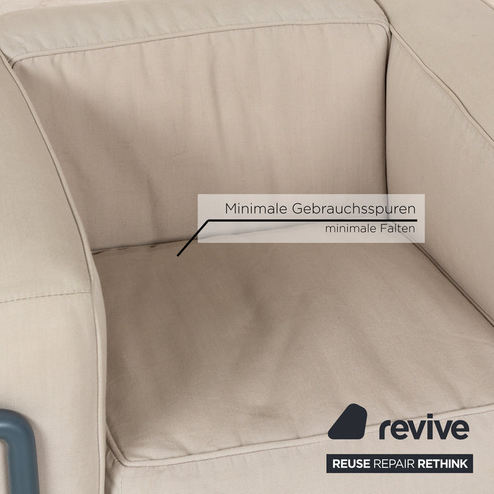 Cassina LC 2 Stoff Sessel Creme Bauhaus