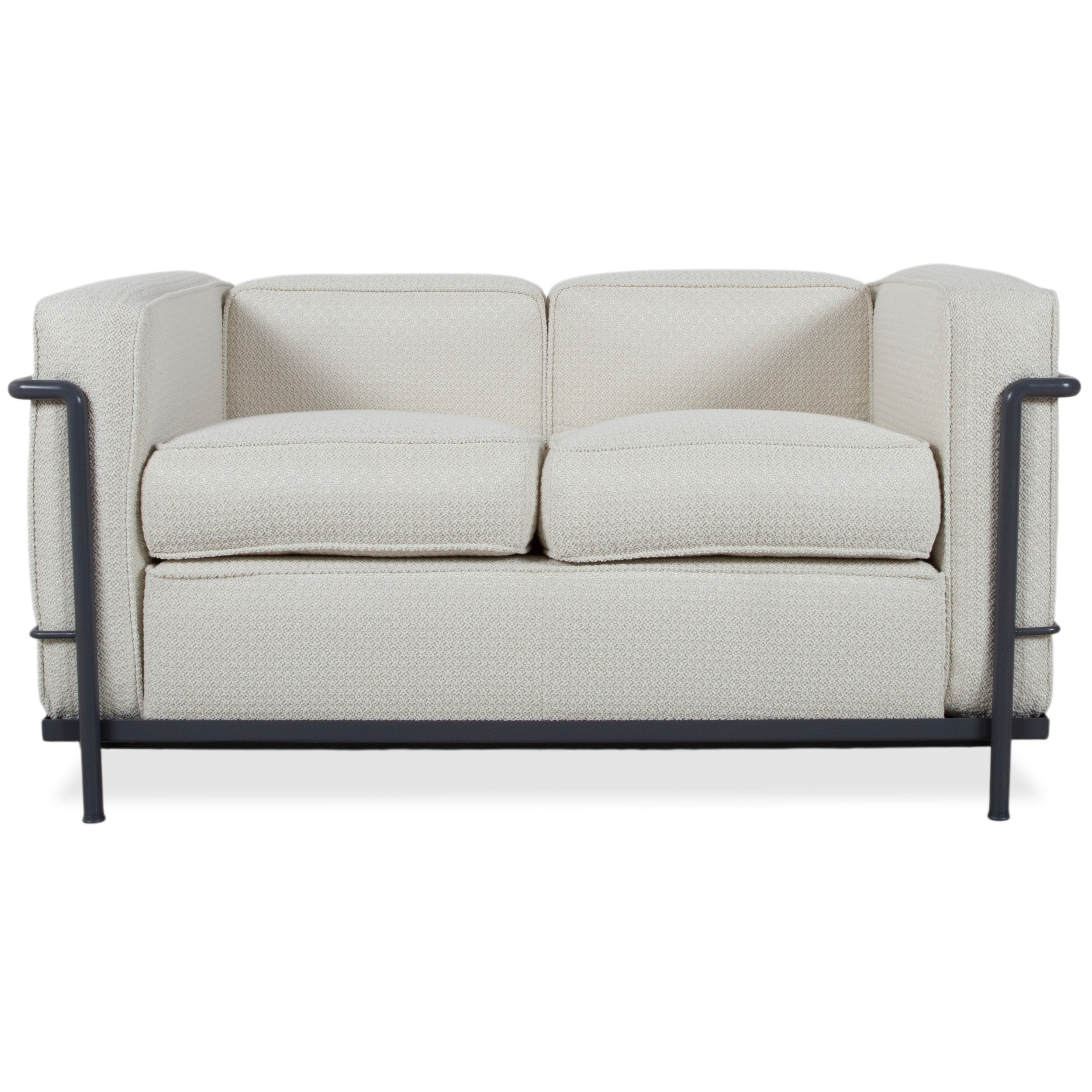 Cassina LC 2 Stoff Zweisitzer Creme Weiß Beige Sofa Couch Bauhaus