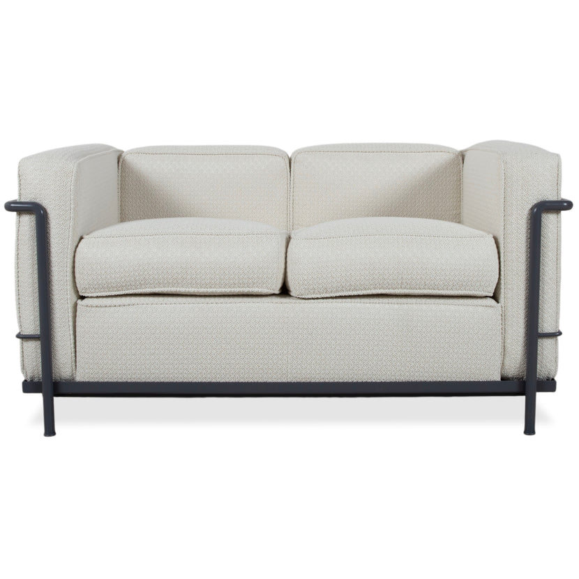 Cassina LC 2 Stoff Zweisitzer Creme Weiß Beige Sofa Couch Bauhaus