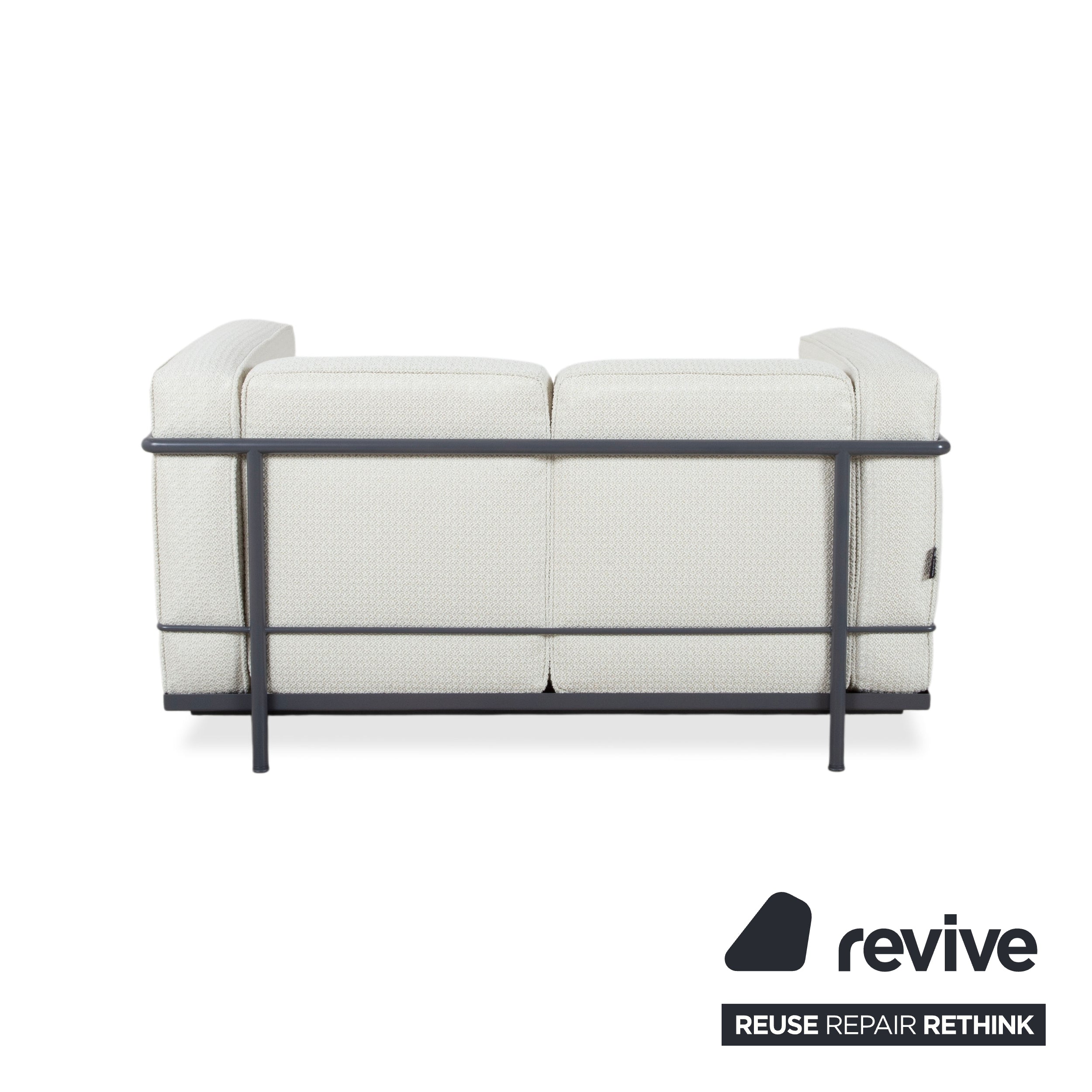Cassina LC 2 Stoff Zweisitzer Creme Weiß Beige Sofa Couch Bauhaus