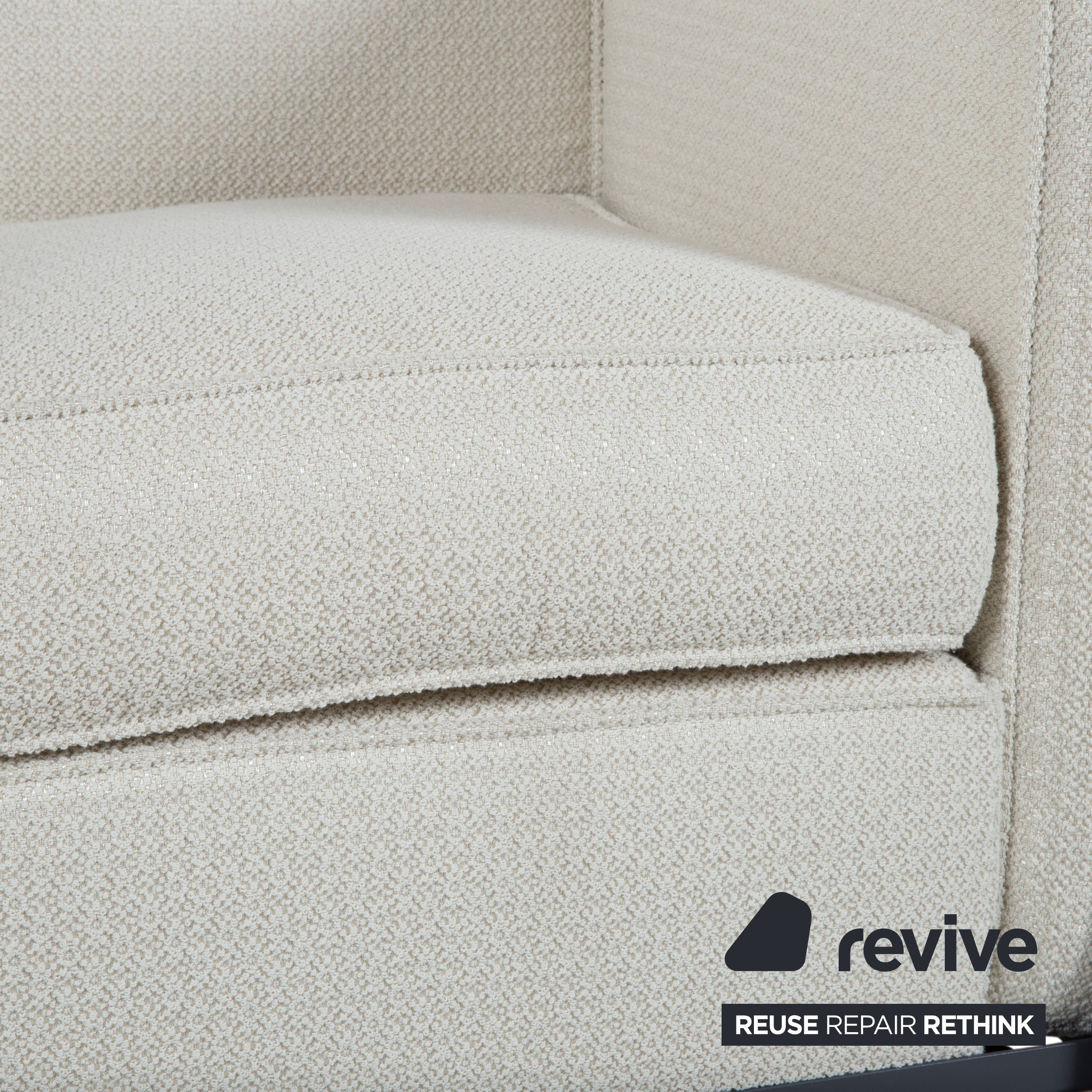 Cassina LC 2 Stoff Zweisitzer Creme Weiß Beige Sofa Couch Bauhaus