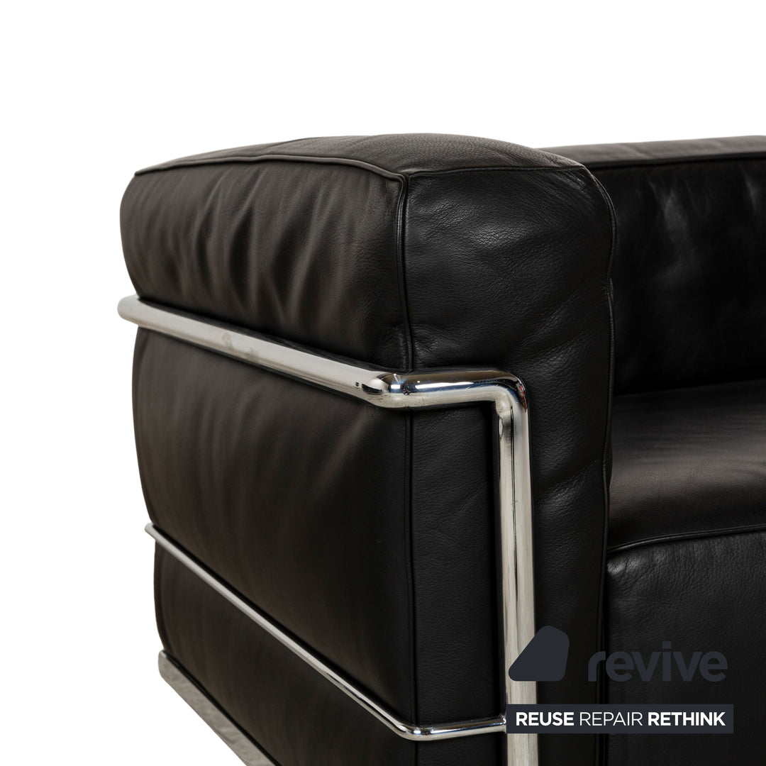 Cassina LC 3 Le Corbusier Leder Zweisitzer Schwarz Bauhaus 2x Couch