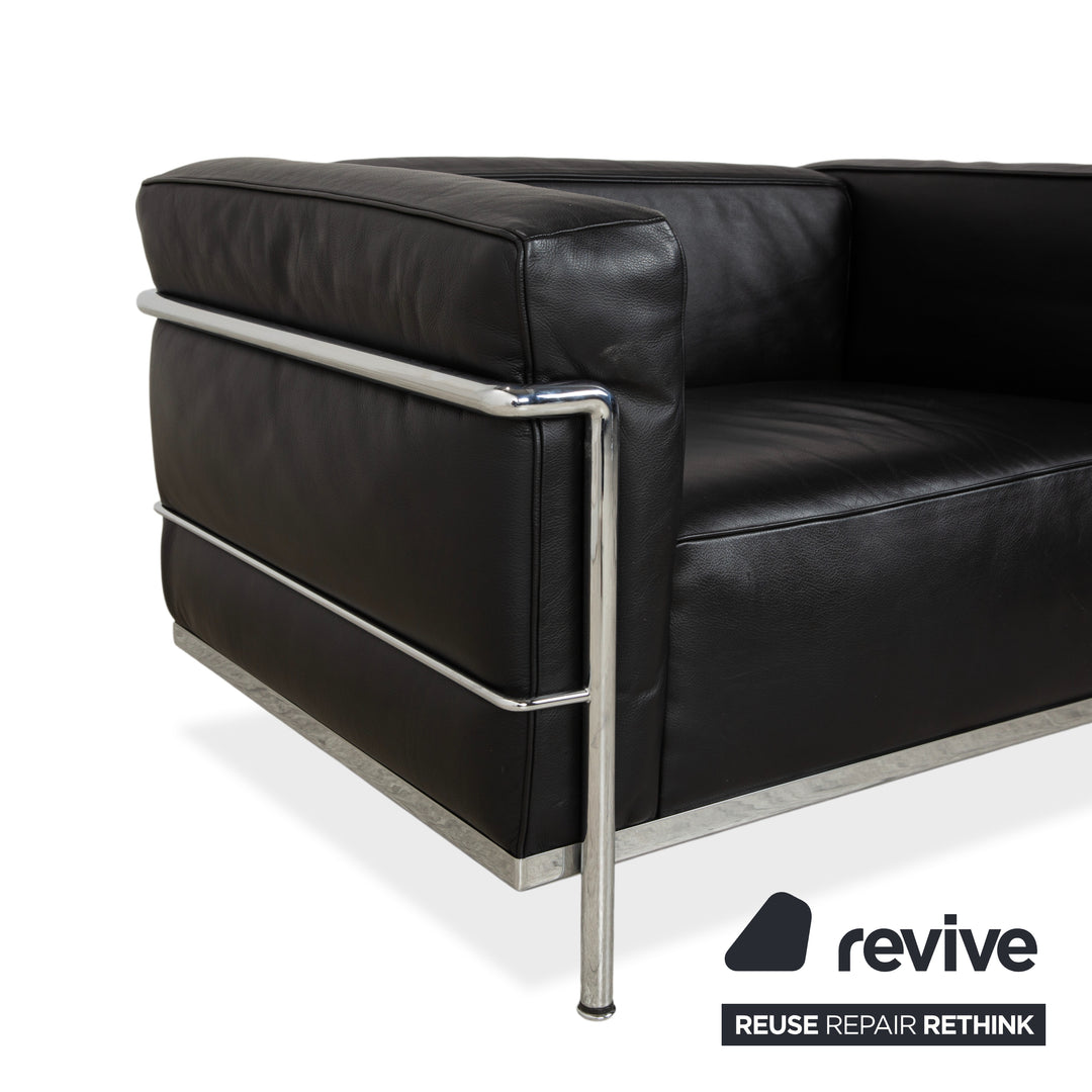 Cassina LC 3 Leather 2x Armchair Black