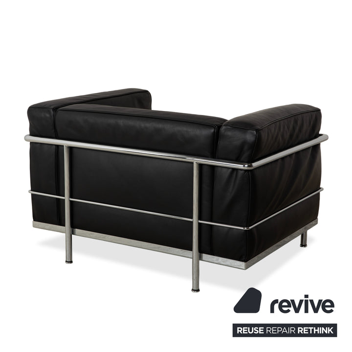 Cassina LC 3 Leather 2x Armchair Black