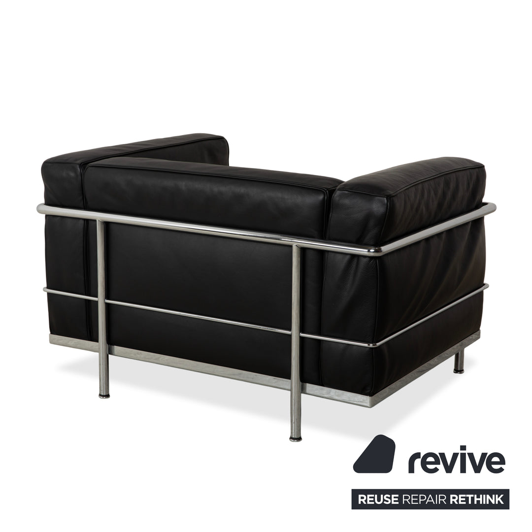 Cassina LC 3 Leather 2x Armchair Black