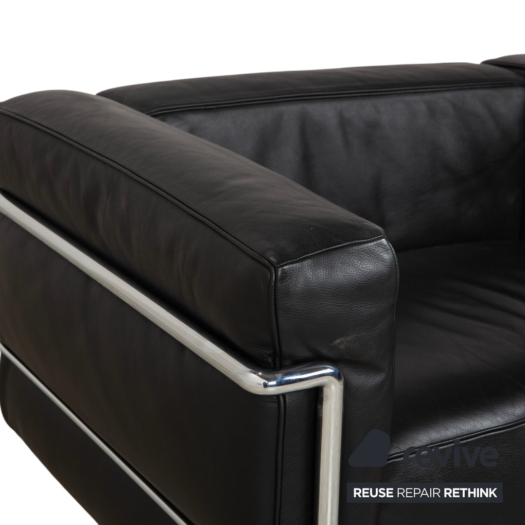 Cassina LC 3 Leather 2x Armchair Black