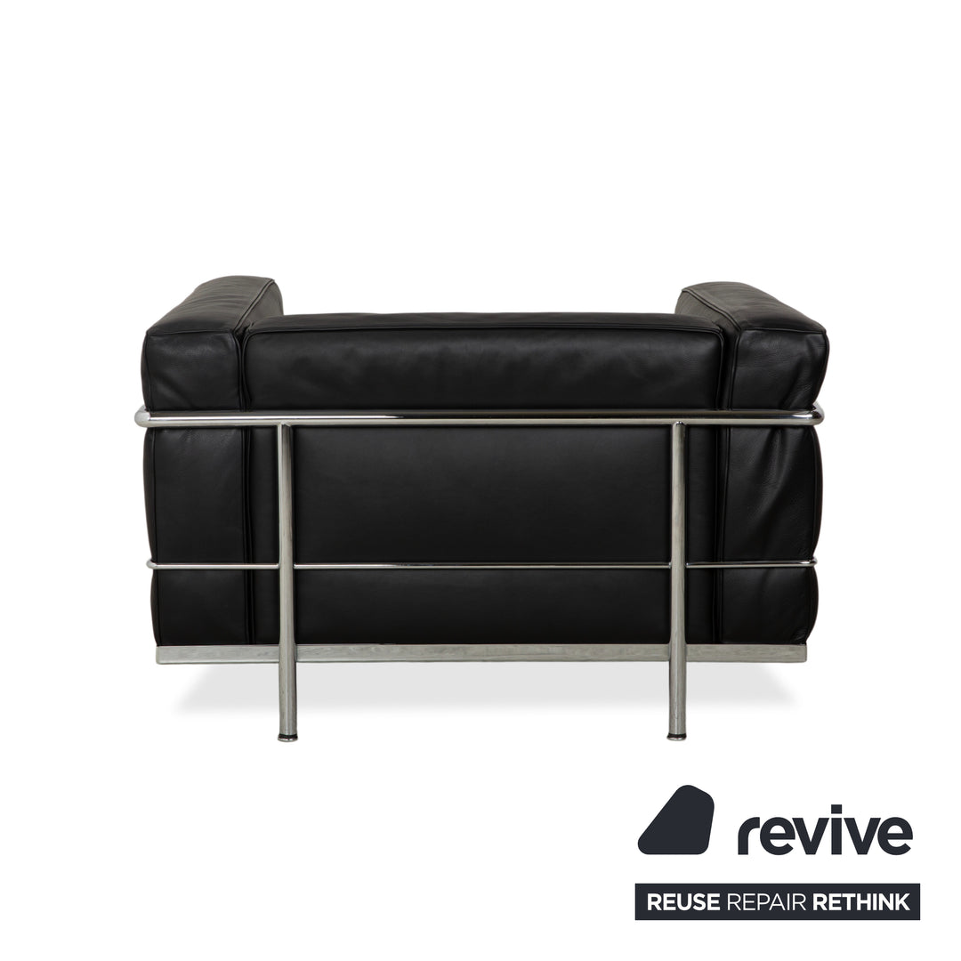 Cassina LC 3 Leather 2x Armchair Black