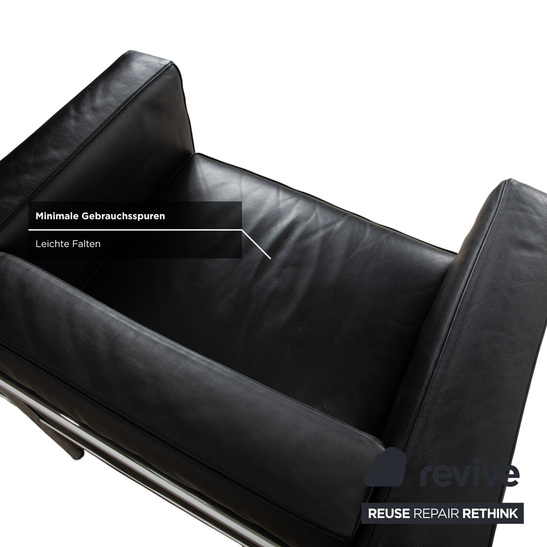 Cassina LC 3 Leather 2x Armchair Black