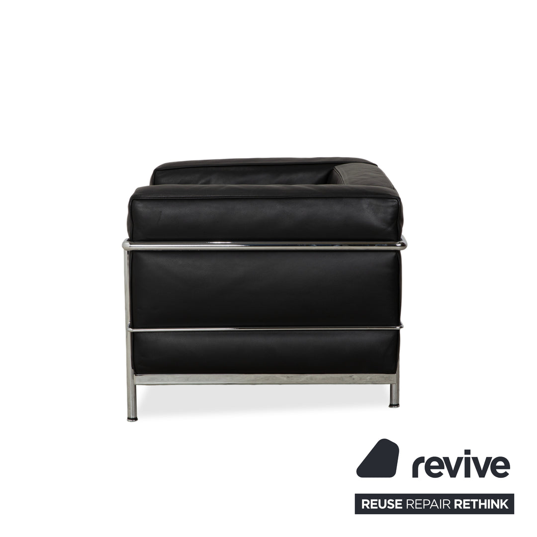 Cassina LC 3 Leather 2x Armchair Black