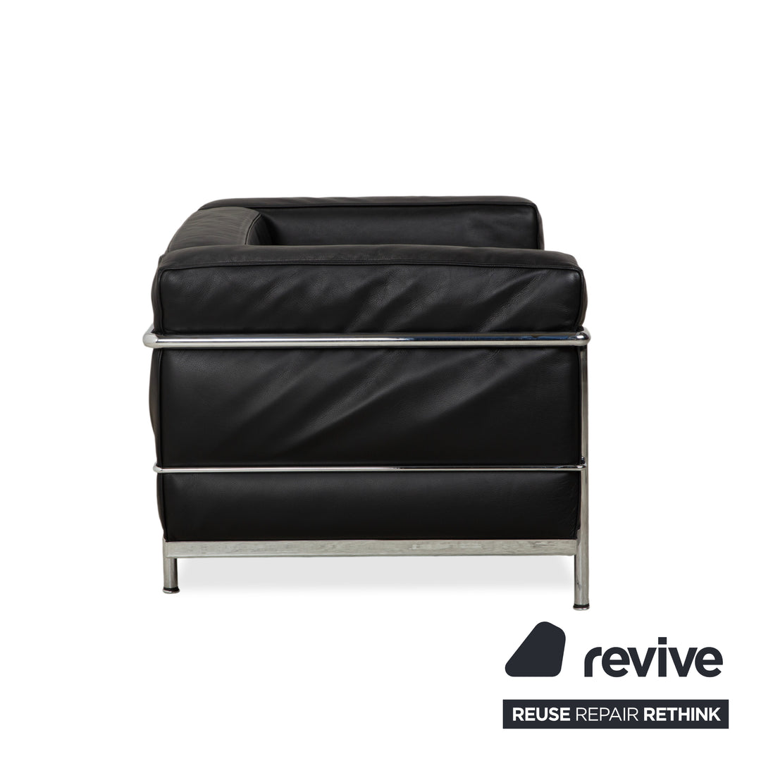 Fauteuil Cassina LC 3 en cuir noir (2 places)