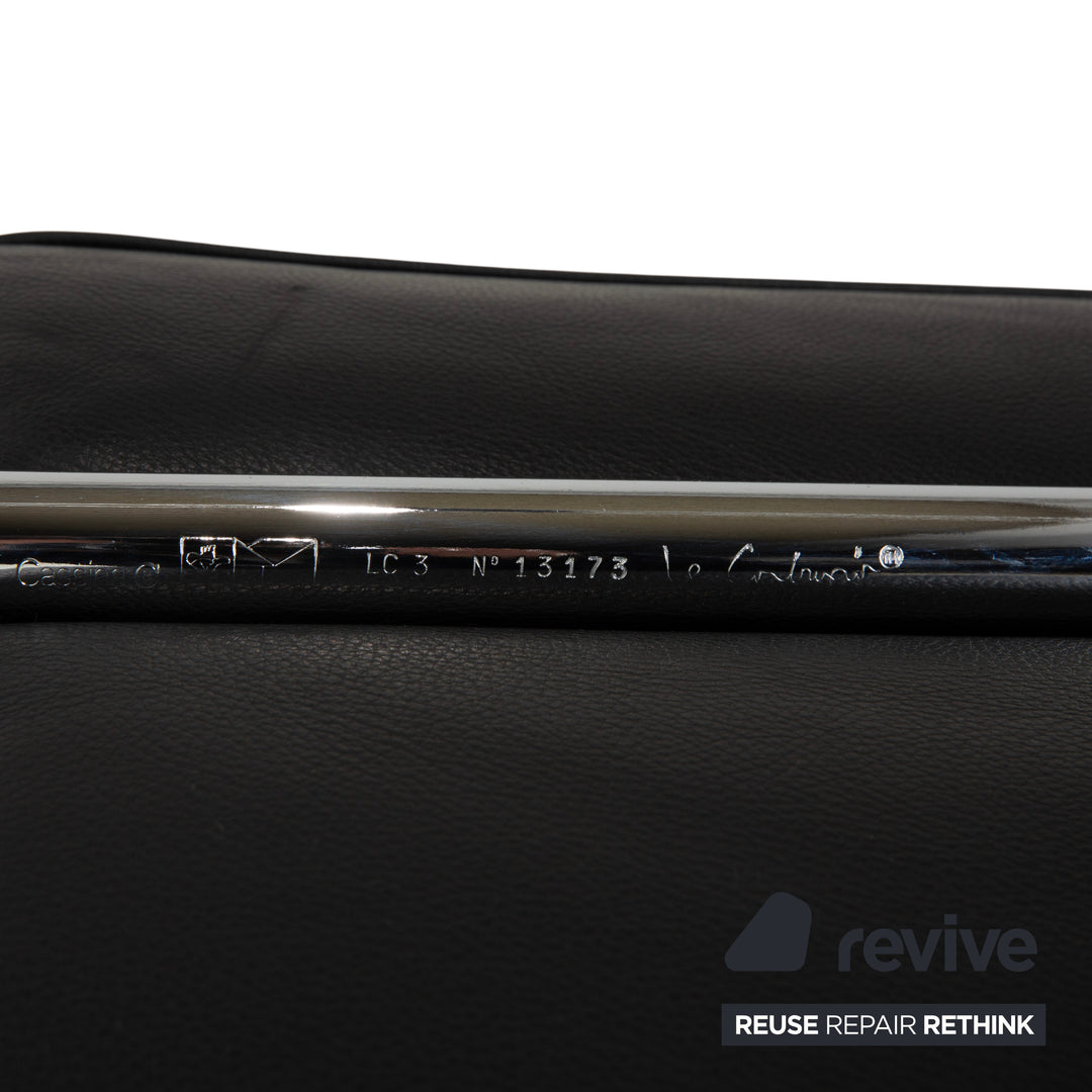 Cassina LC 3 Leder Sessel Schwarz