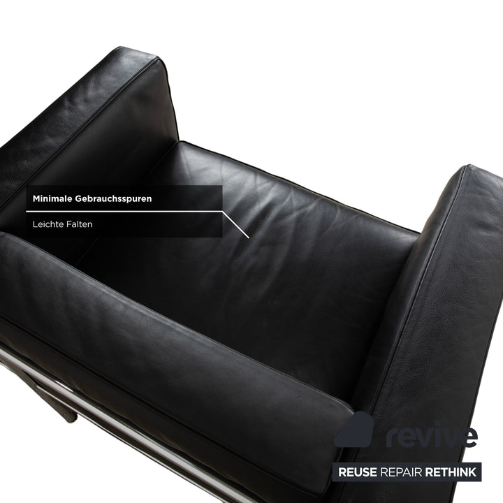 Cassina LC 3 Leder Sessel Schwarz