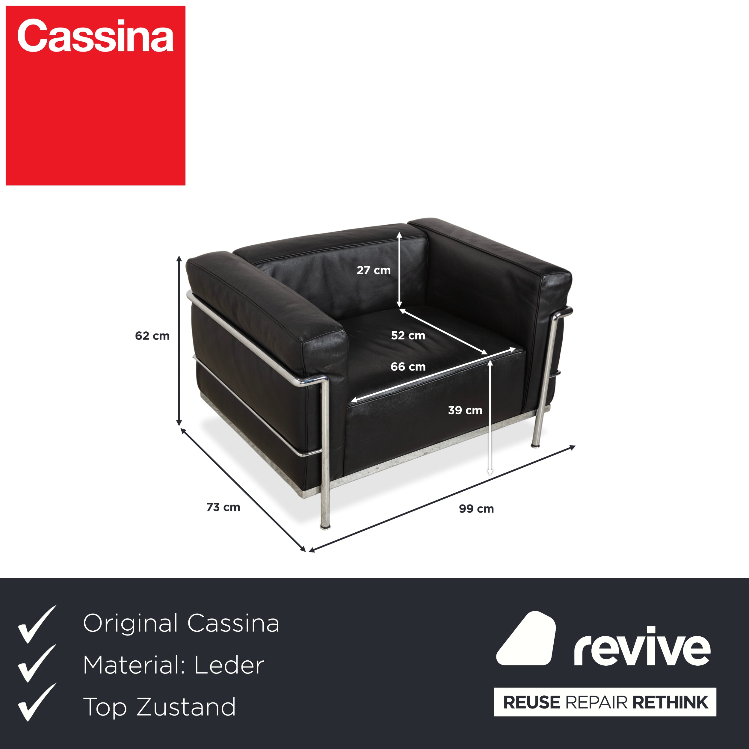 Cassina LC 3 Leather Armchair Black