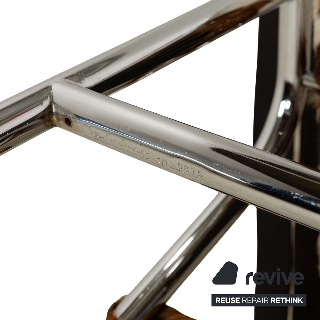 Cassina Le Corbusier LC 1 Fur Armchair Brown Cowhide Bauhaus