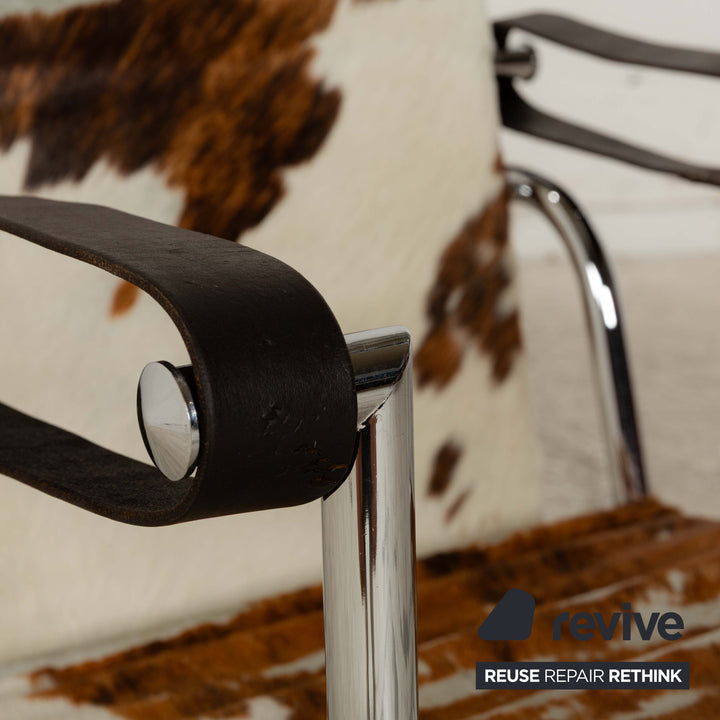 Cassina Le Corbusier LC 1 Fur Armchair Brown Cowhide Bauhaus