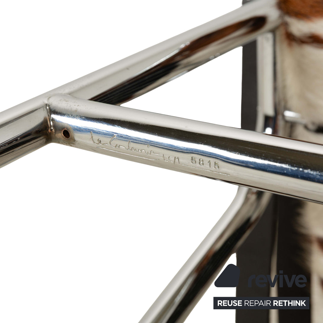 Cassina Le Corbusier LC 1 Fur Armchair Brown Cowhide Bauhaus