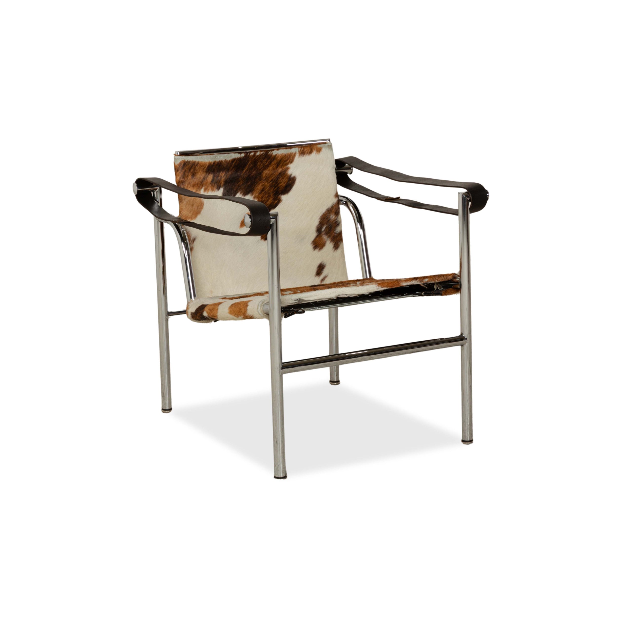 Fauteuil Cassina Le Corbusier LC 1 en fourrure de vache marron Bauhaus