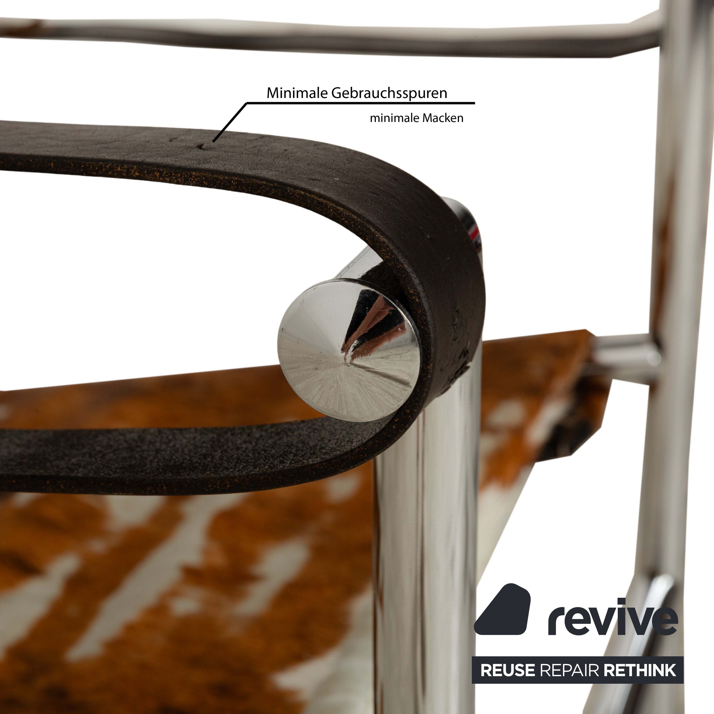 Fauteuil Cassina Le Corbusier LC 1 en fourrure de vache marron Bauhaus