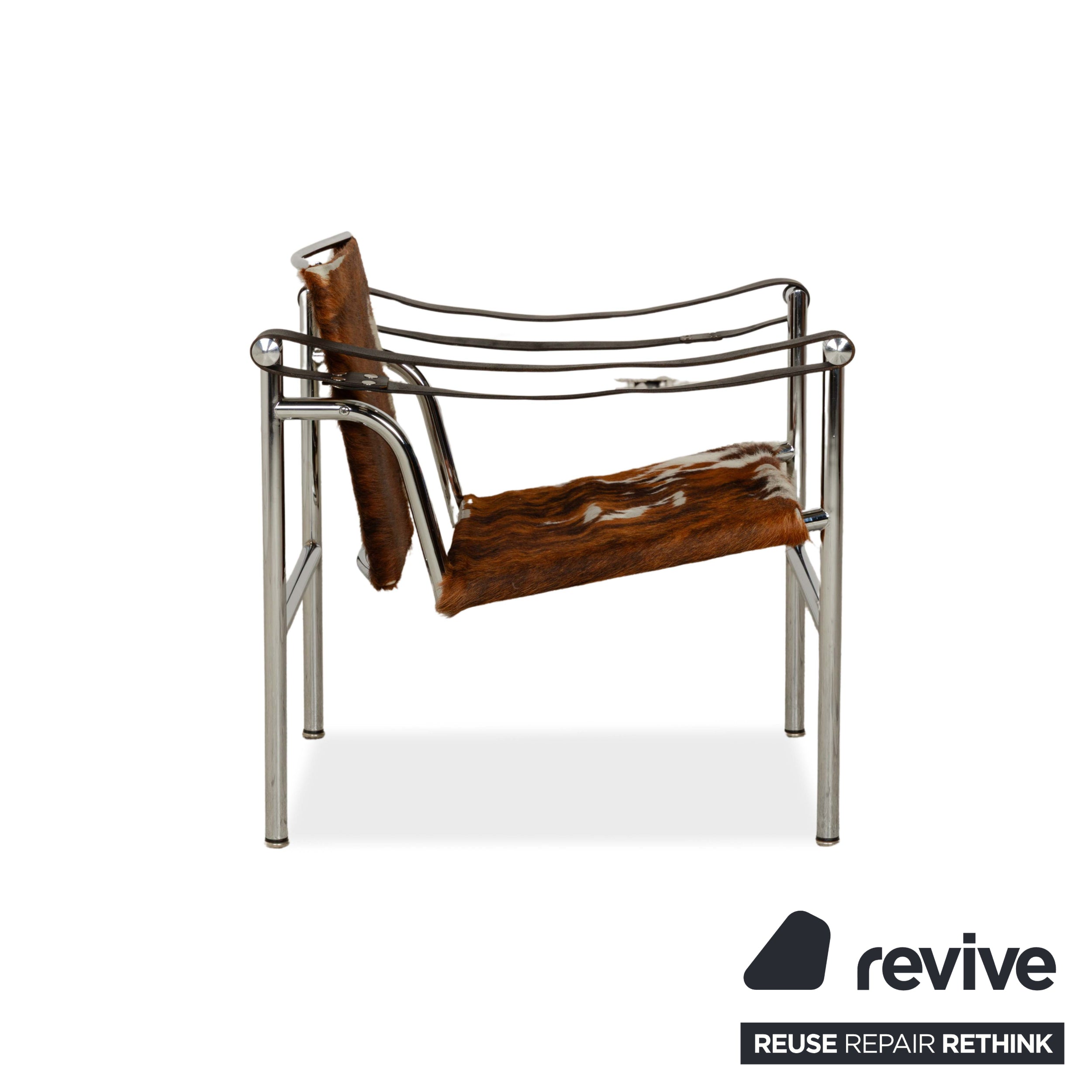 Fauteuil Cassina Le Corbusier LC 1 en fourrure de vache marron Bauhaus