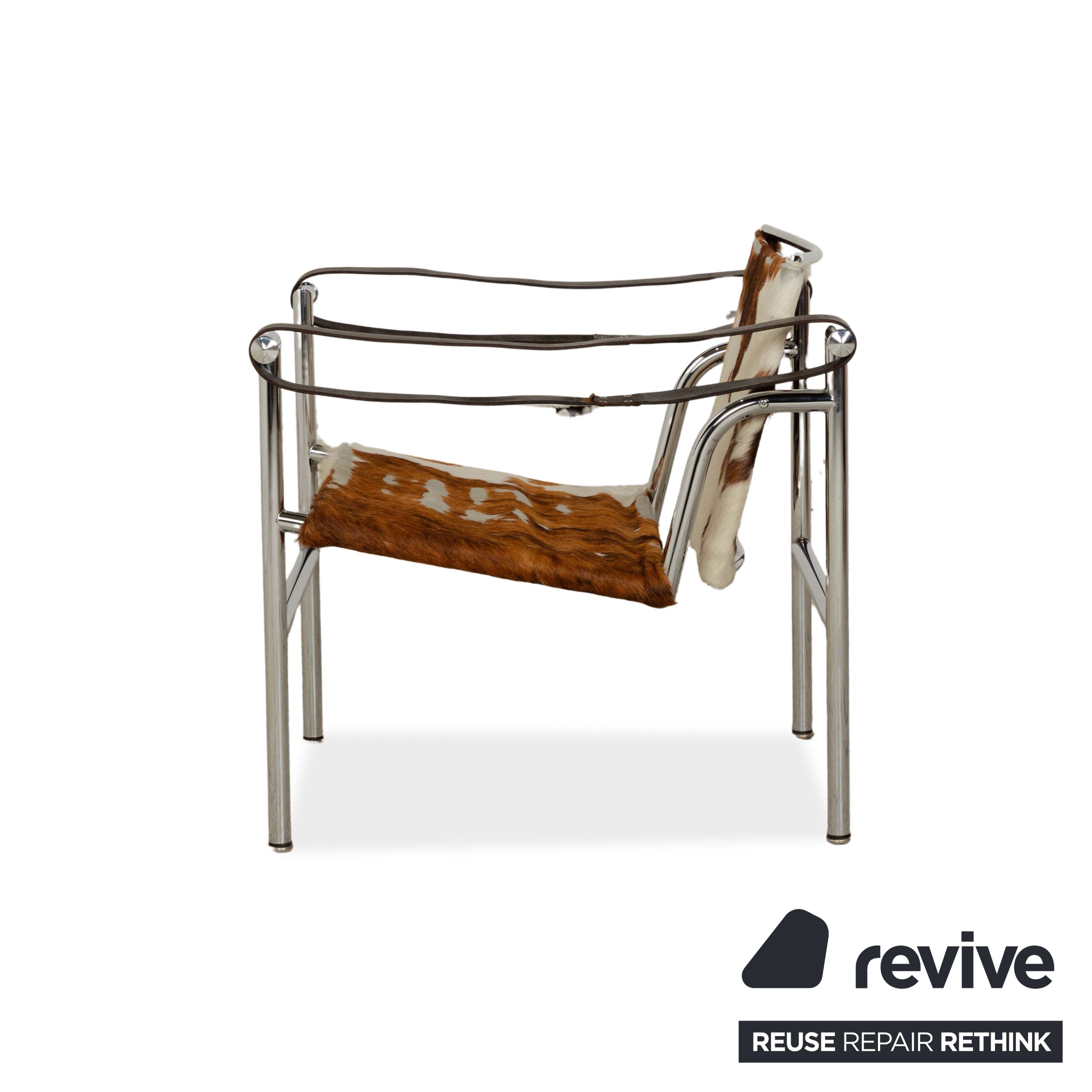 Fauteuil Cassina Le Corbusier LC 1 en fourrure de vache marron Bauhaus