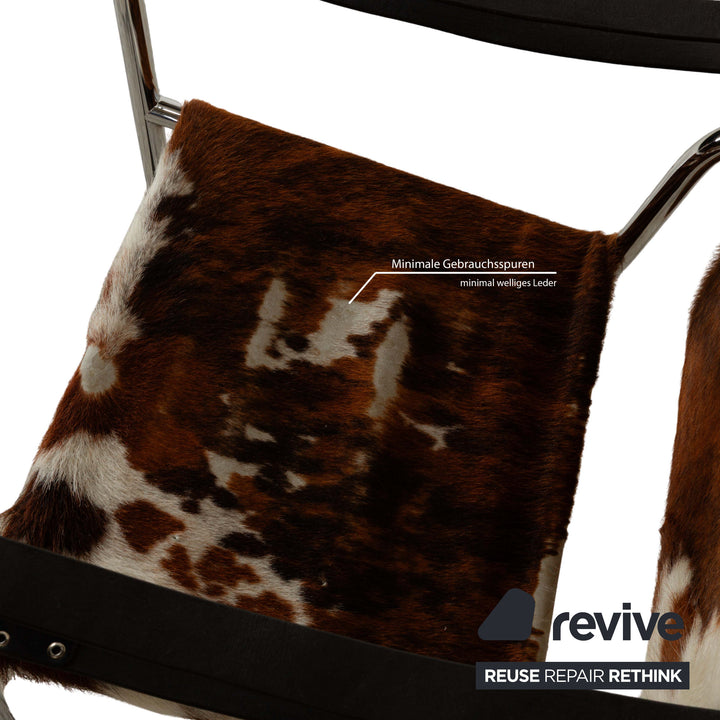 Cassina Le Corbusier LC 1 Fur Armchair Brown Cowhide Bauhaus