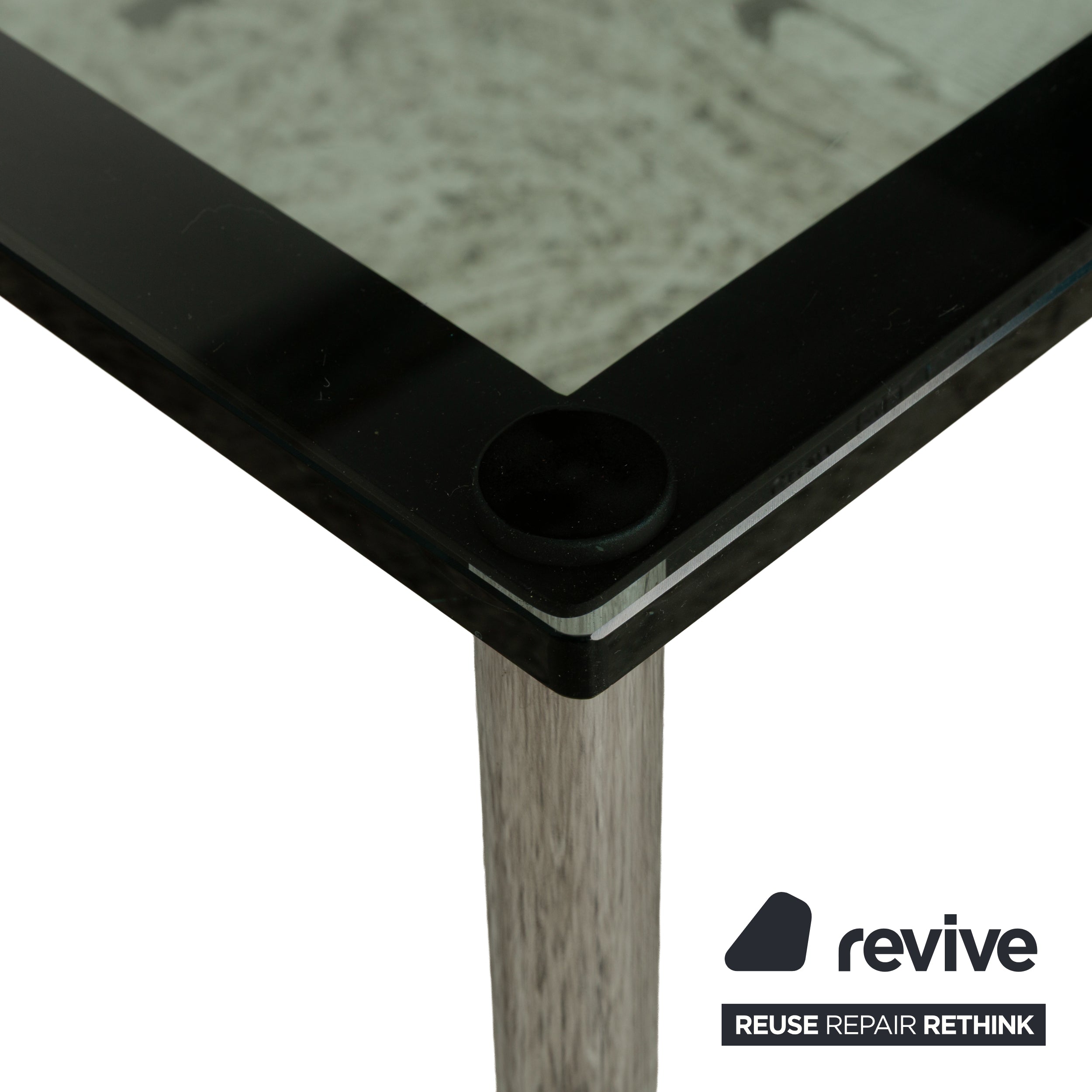 Cassina Le Corbusier LC 10-P Glass Coffee Table Silver Black Chrome