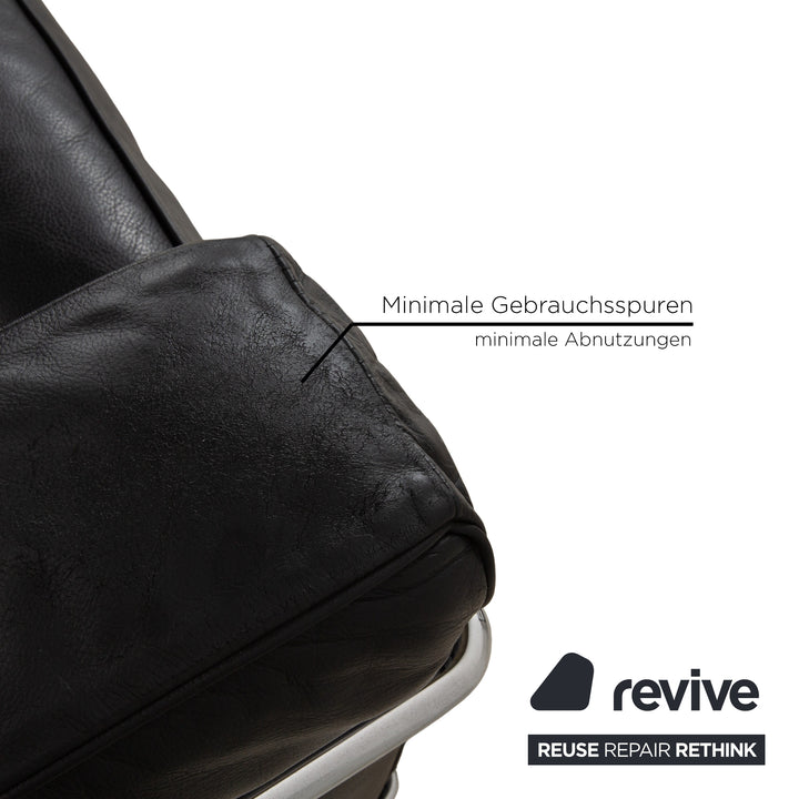 Cassina Le Corbusier LC 2 Leather Armchair Set Black