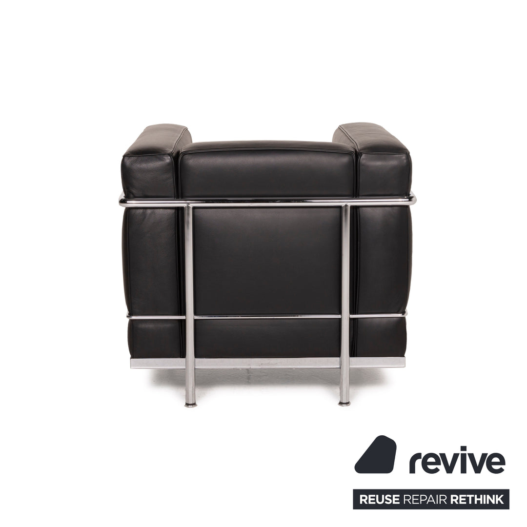 Cassina Le Corbusier LC 2 Leather Armchair Set Black Set