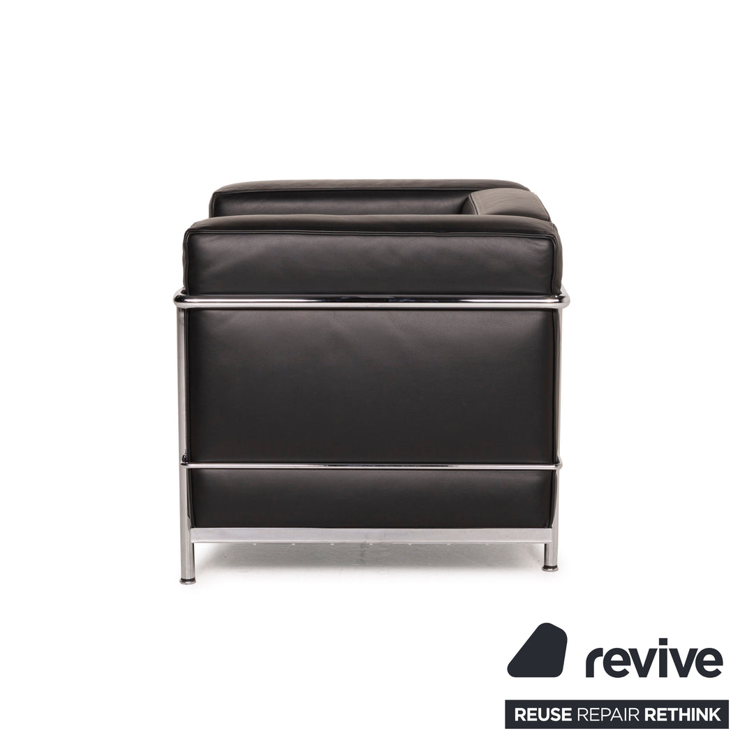 Cassina Le Corbusier LC 2 Leather Armchair Set Black Set