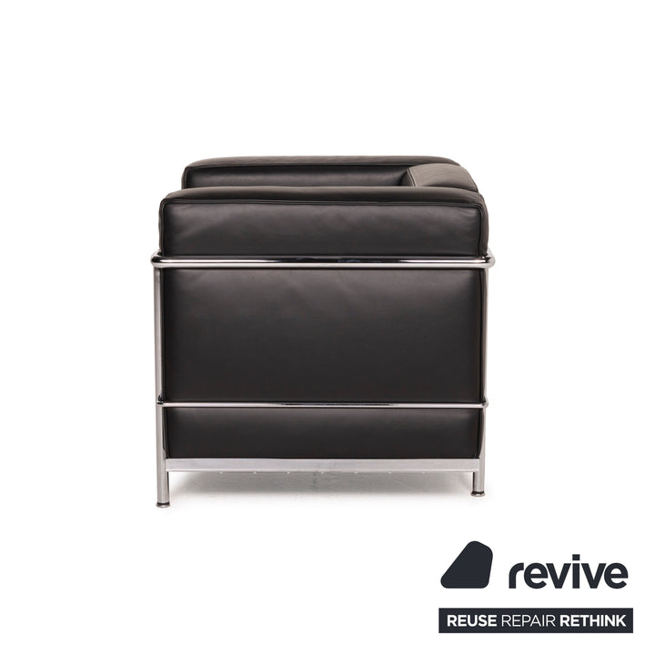 Cassina Le Corbusier LC 2 Leather Armchair Set Black Set
