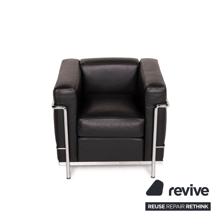 Cassina Le Corbusier LC 2 Leather Armchair Set Black Set