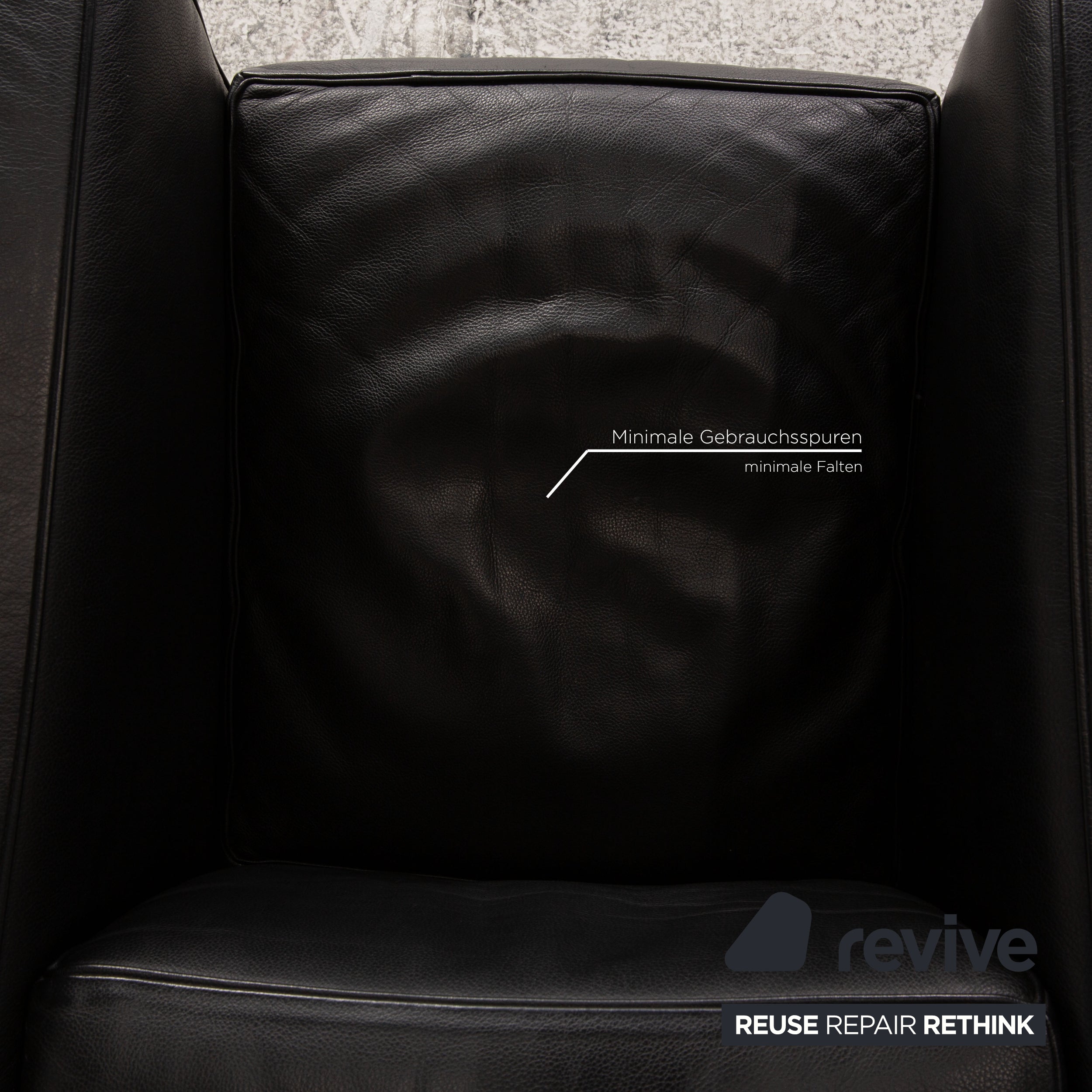 Cassina Le Corbusier LC 2 Leder Sessel Garnitur Schwarz Vintage