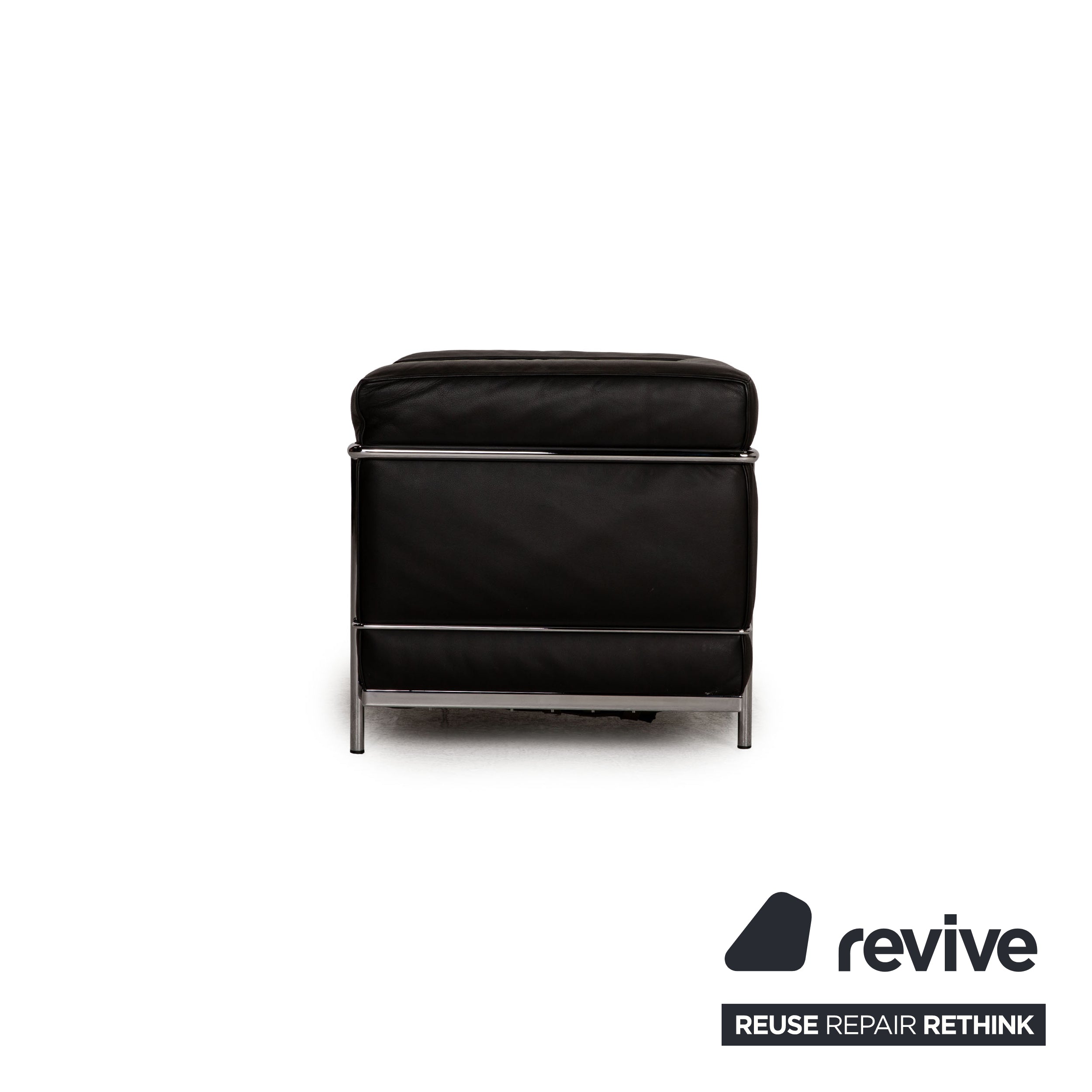 Cassina Le Corbusier LC 2 Leder Sessel Garnitur Schwarz Vintage