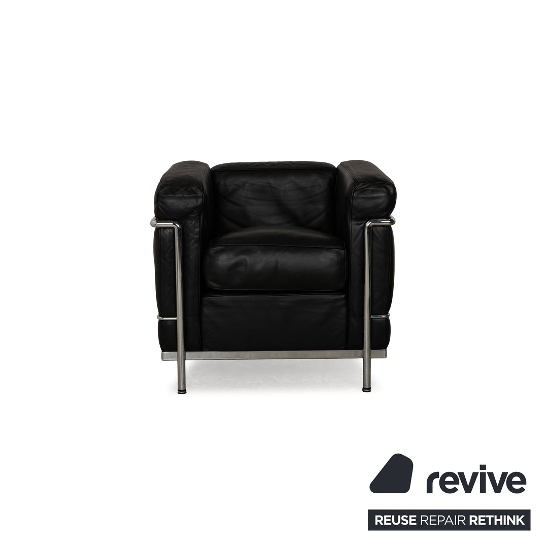 Cassina Le Corbusier LC 2 Leather Armchair Black