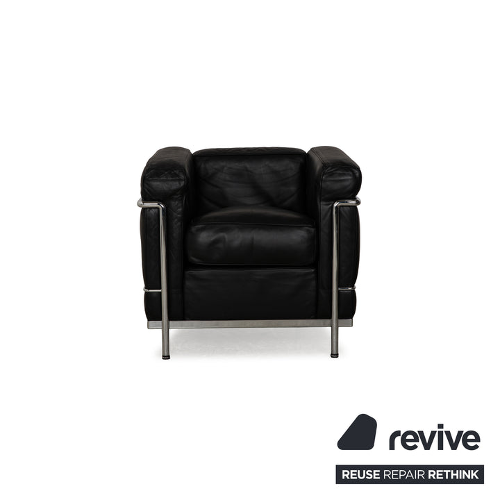 Cassina Le Corbusier LC 2 Leather Armchair Black