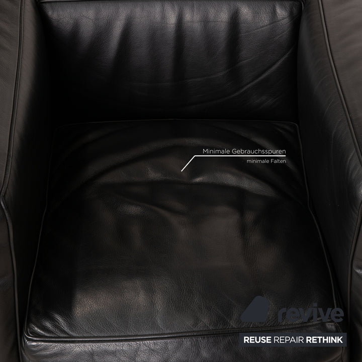 Cassina Le Corbusier LC 2 Leather Armchair Black Vintage