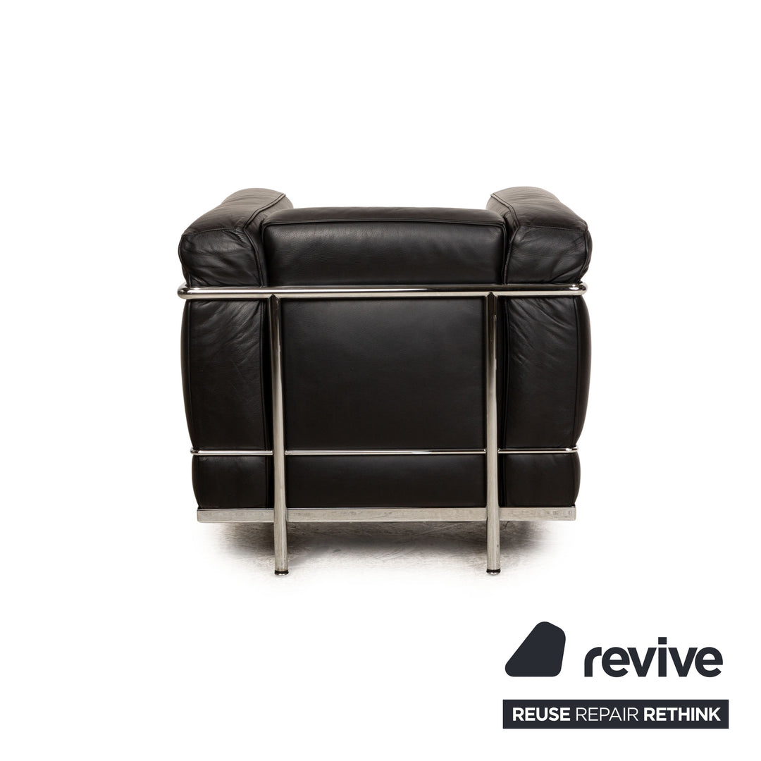 Cassina Le Corbusier LC 2 Leather Armchair Black Vintage