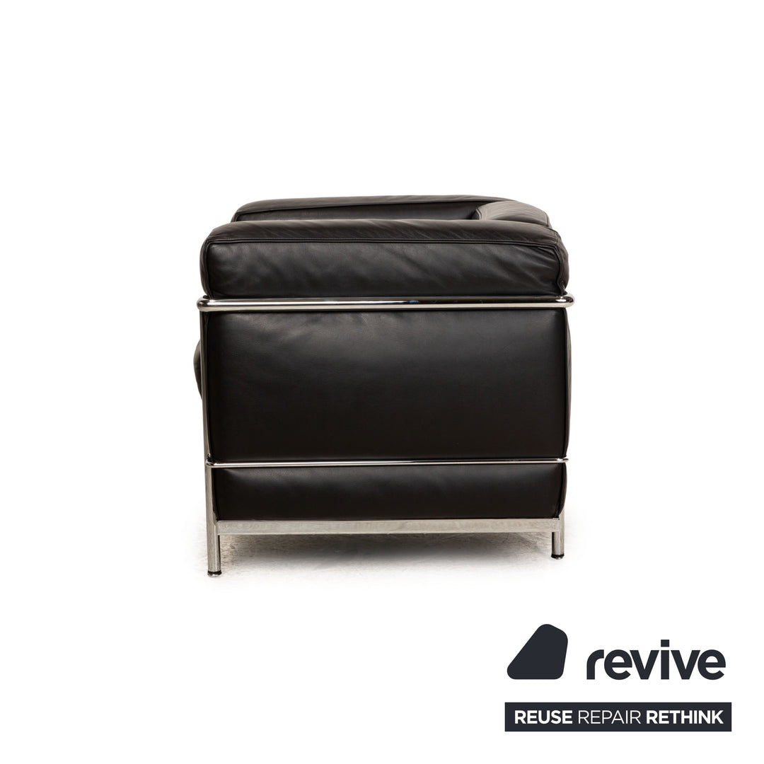 Cassina Le Corbusier LC 2 Leather Armchair Black Vintage