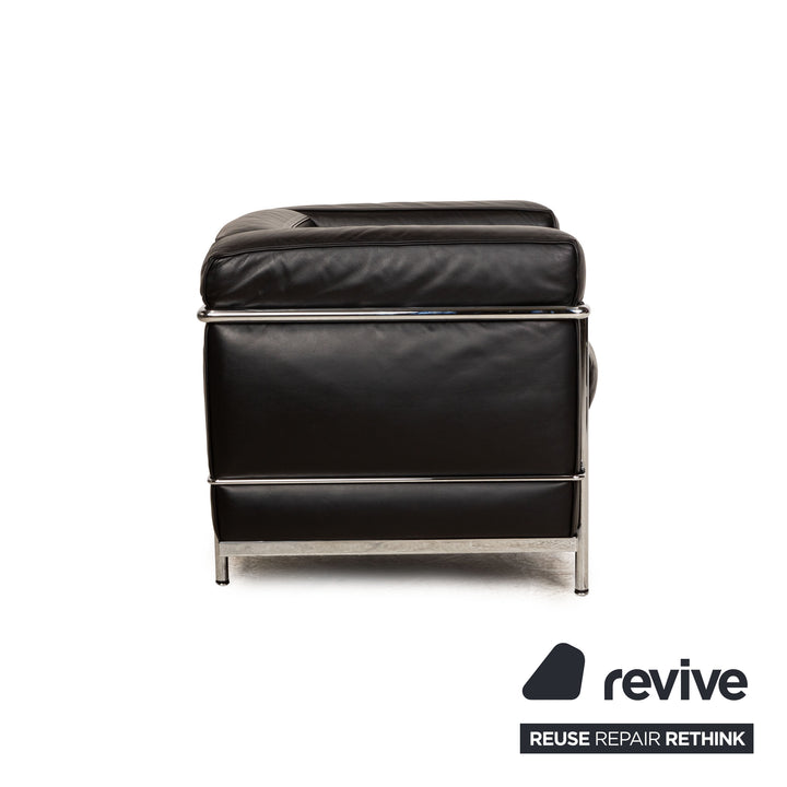 Cassina Le Corbusier LC 2 Leather Armchair Black Vintage
