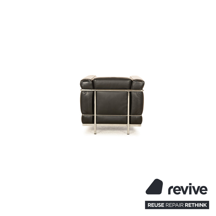 Cassina Le Corbusier LC 2 Leder Sessel Schwarz Vintage Bauhaus